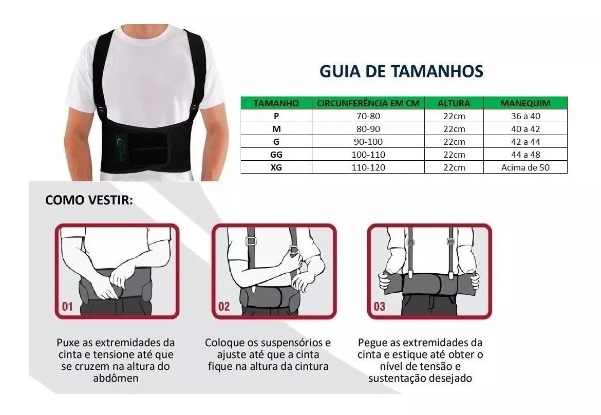 Cinta Ergonômica Lombar Reforçada Ajustável